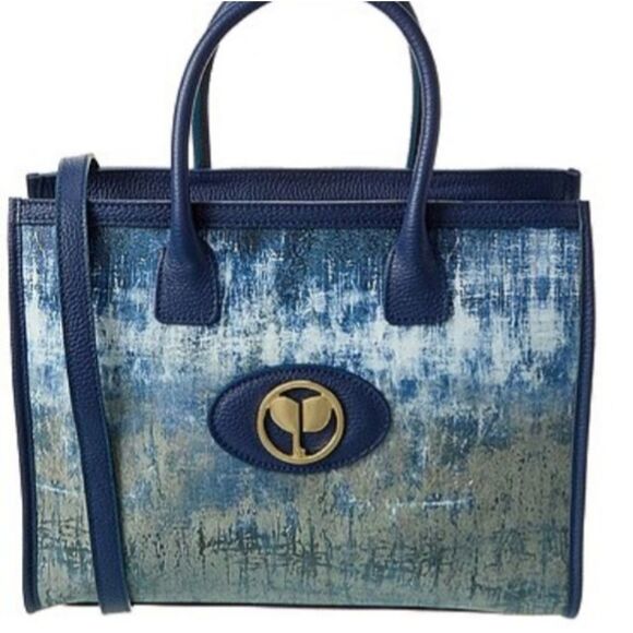 PERSAMMAN NEW YORK ANASTASIA DENIM LEATHER TOTE - Picture 1 of 5